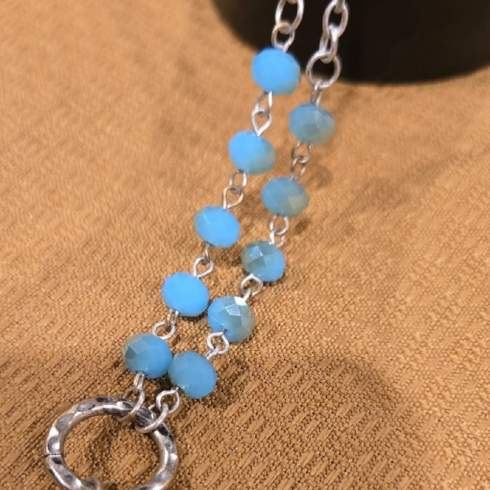 Turquoise and Silver Pendant Necklace